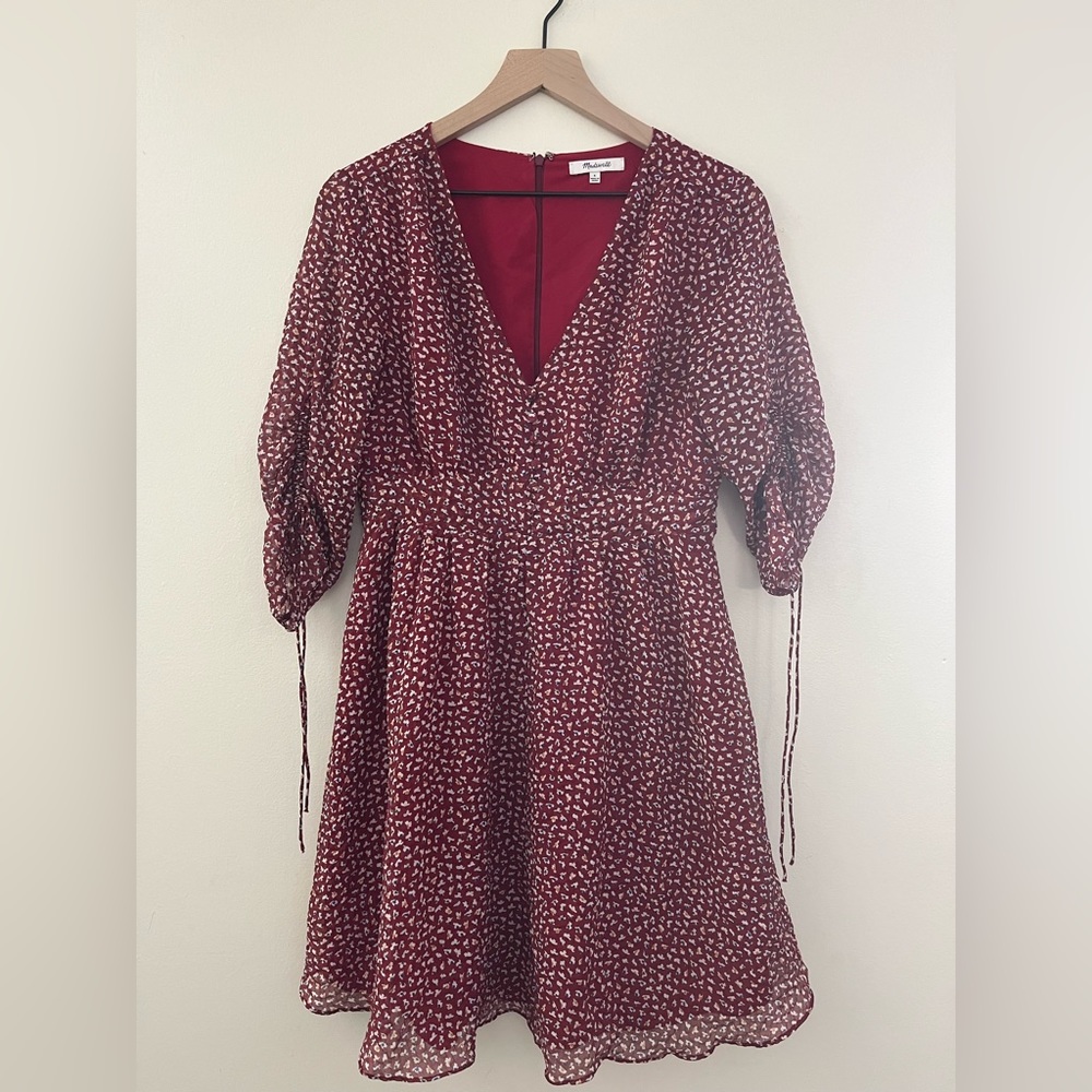 Madewell Red and White Midi Dress